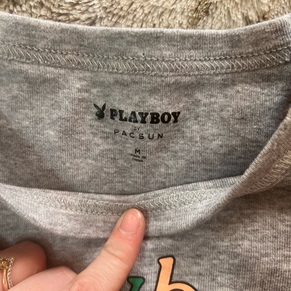 Playboy Crop Top Rainbow Logo - Picture 2 of 3